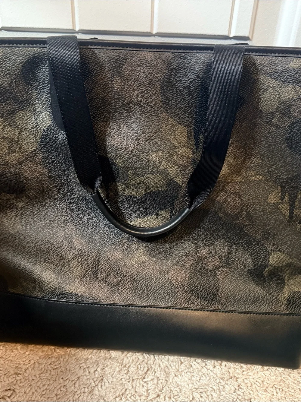Coach Men’s Academy Tote in Signature Canvas with Camo Print